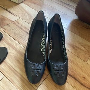 Tory Burch Navy Wedges